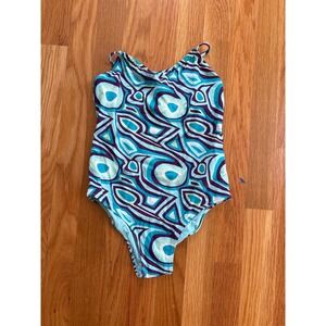 Vilebrequin Girls One Piece Swimsuit 12 Ans 152cm Geometric Print
